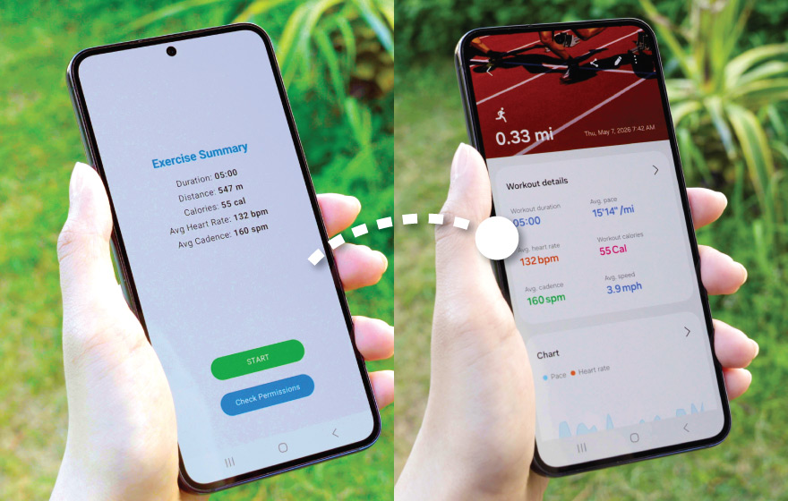 Write exercise data to Samsung Health