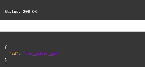 Figure 3: Response of the remove item API