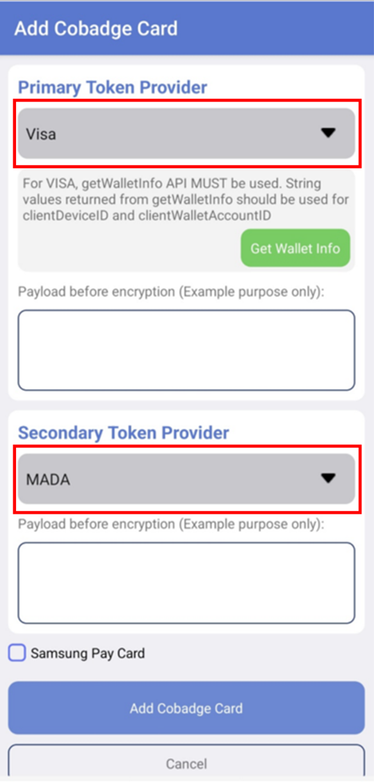 Adding a co-badge card in the sample app