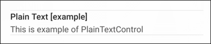 Plain text control