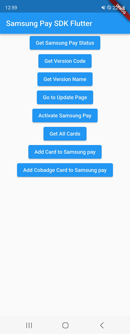 Samsung Pay SDK for Flutter sample app