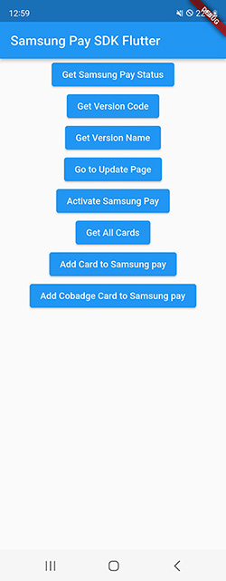 Samsung Pay SDK for Flutter sample app