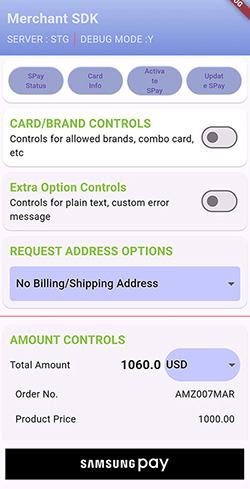Samsung Pay SDK for Flutter sample app