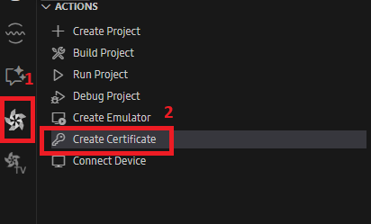 Figure 1. Launching Certificate Webview