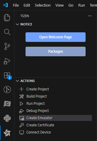Figure 1. Create emulator instance