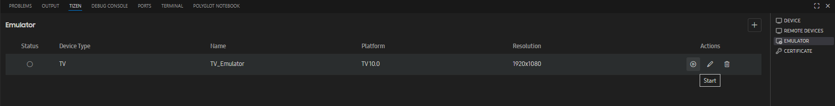 Figure 7. Launch emulator instance