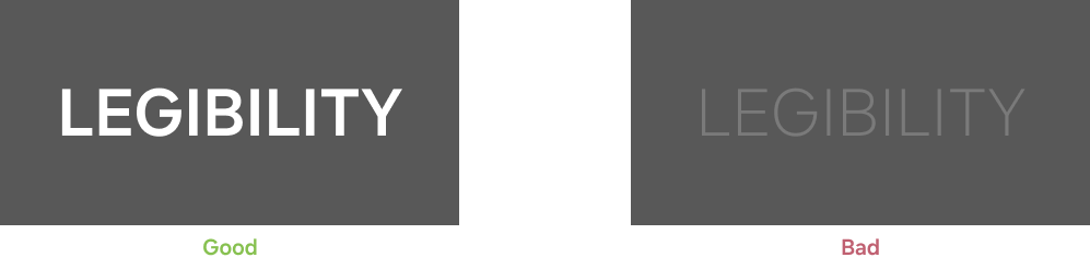 Figure 4: Examples of good (left) and bad (right) text legibility
