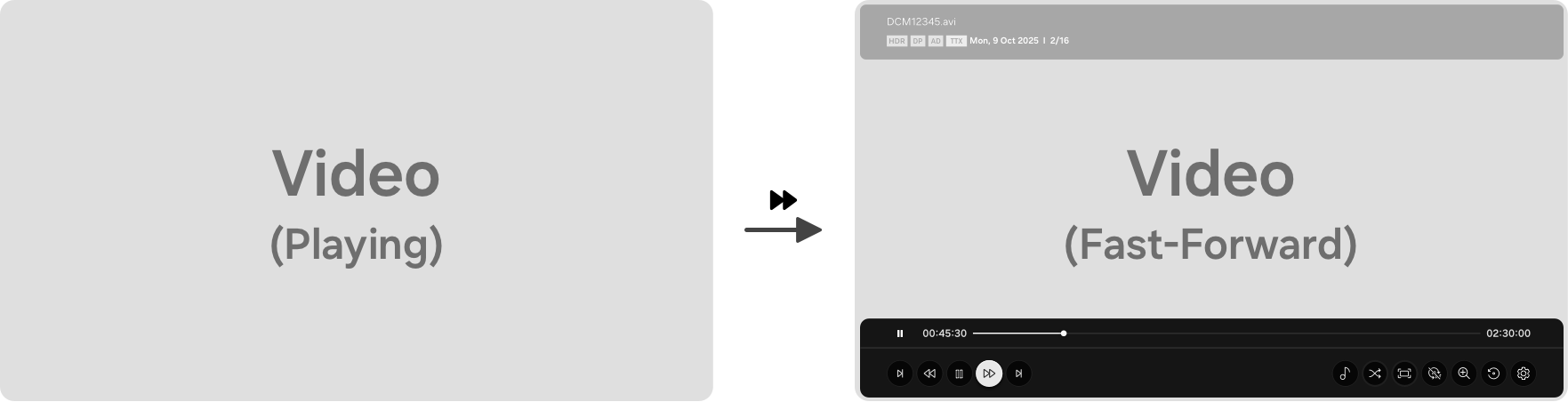 Figure 5: Example of playback controls on a standard remote control