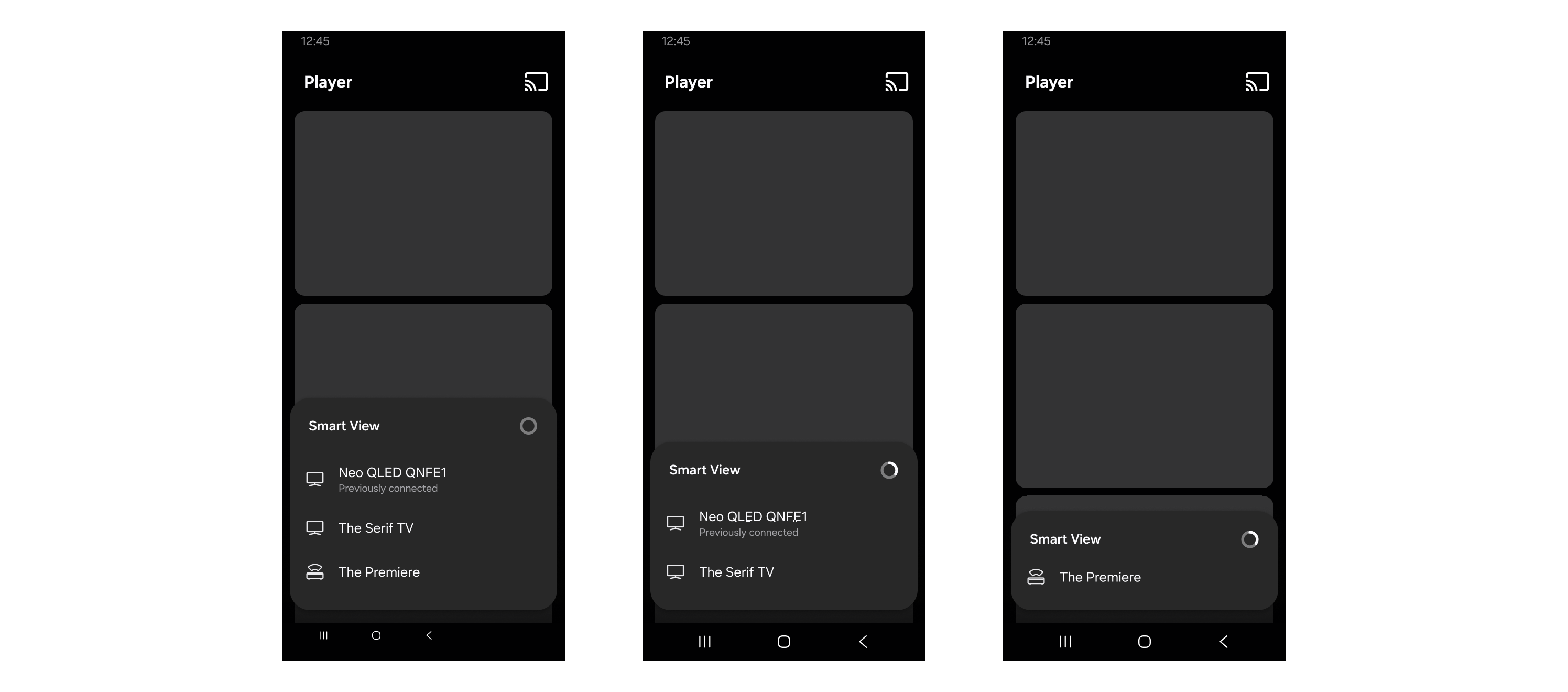 Figure 3: Example of a list of available devices