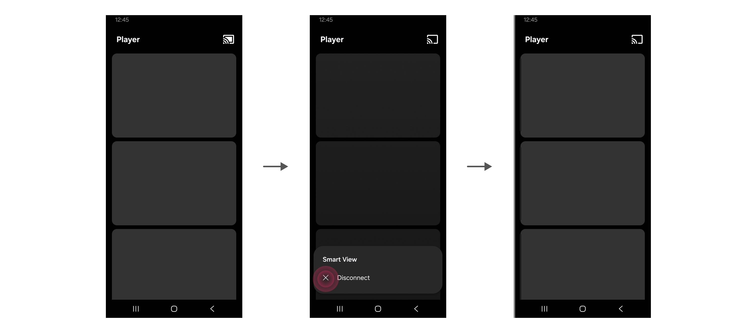 Figure 15: Disconnect sequence (No content is being played on TV)